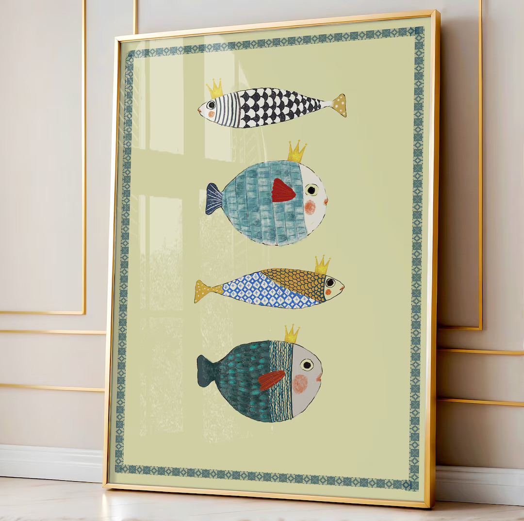 Colorful Fish Art Print: Nursery Wall Decor (digital Download) - Etsy | Etsy (US)