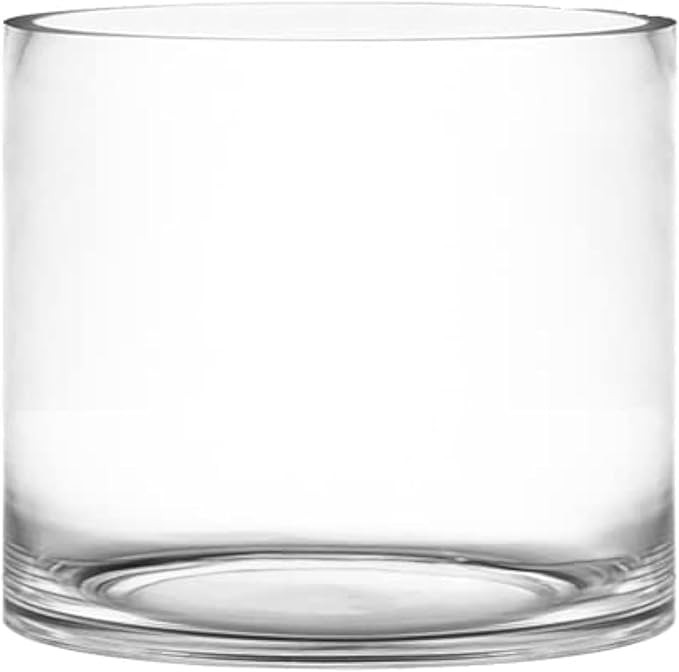 CYS Excel Clear Glass Cylinder Flower Vase (H:6" D:7") | Glass Vase Centerpieces Hurricane Floati... | Amazon (US)