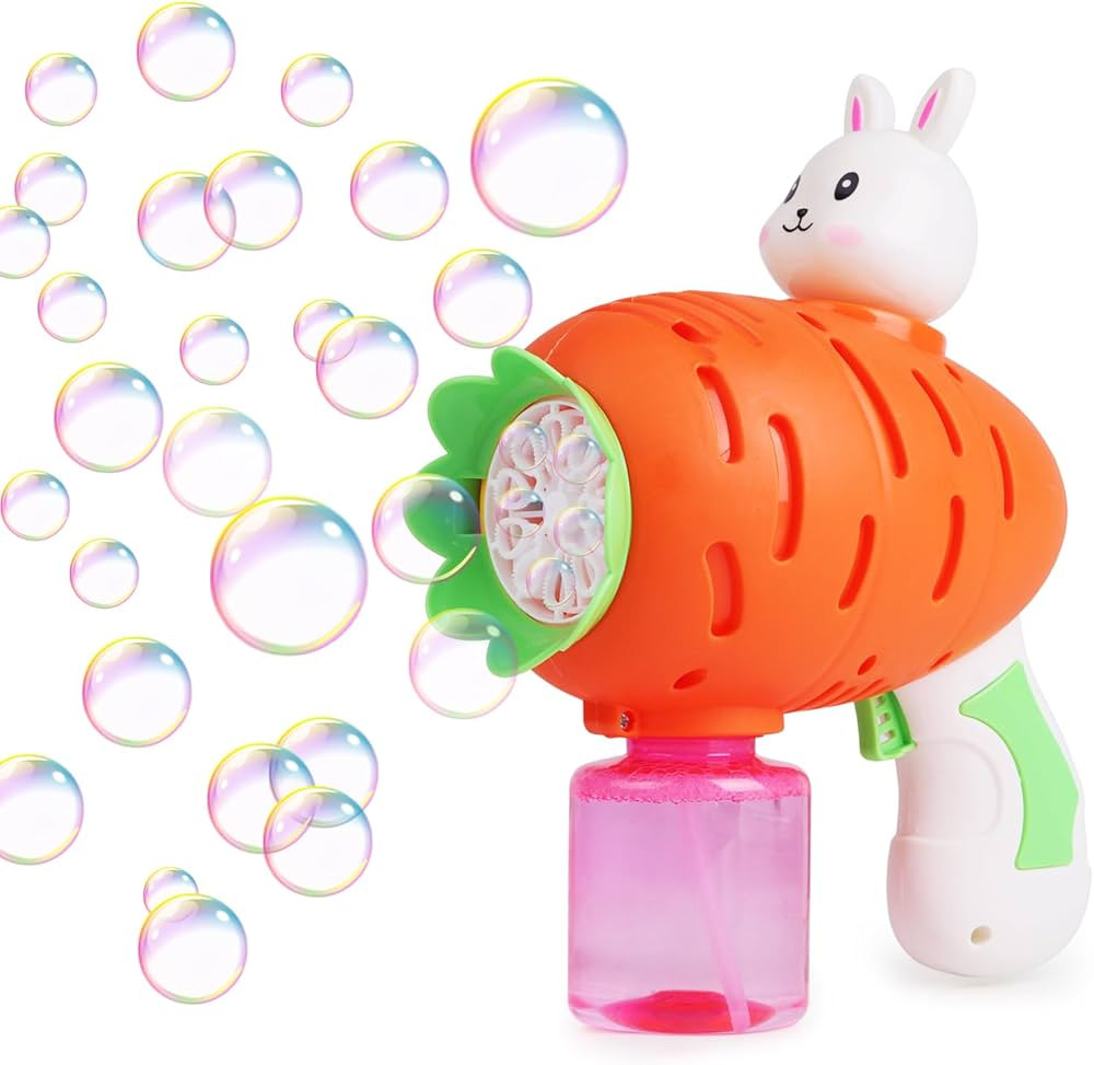 LOKIPA Easter Bunny Bubble Gun, Easter Bubble Gun 8 Holes Bunny Bubble Machine Outdoor Birthday E... | Amazon (US)