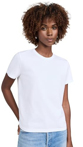 Madewell Women's Perfect Crewneck Tee, Eyelet White, XXS | Amazon (US)