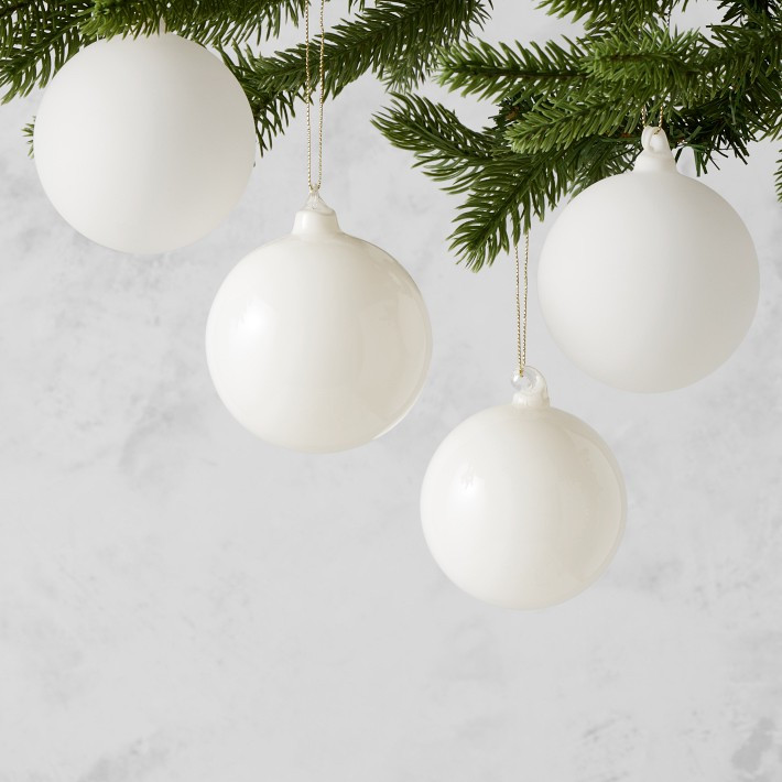 Jeff Leatham Cream Ornaments, Set of 4 | Williams-Sonoma