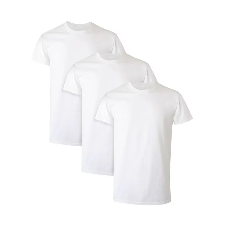 Hanes Men's White Crew T-Shirt Undershirts, 3 Pack - Walmart.com | Walmart (US)