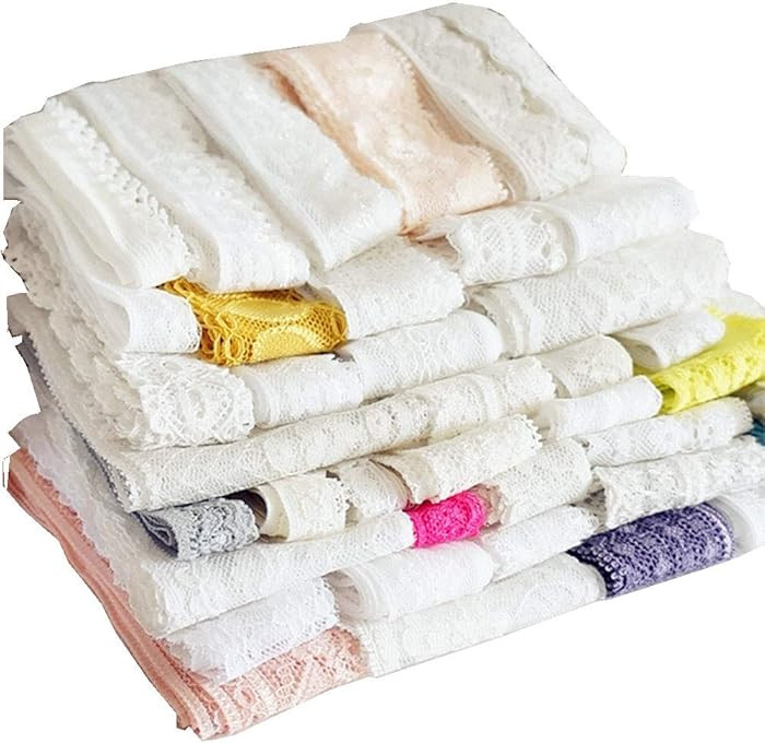 RayLineDo® 30 Meters Assorted Vintage Style Lace Ribbon Trim Bridal Wedding Scalloped Edge Croch... | Amazon (US)