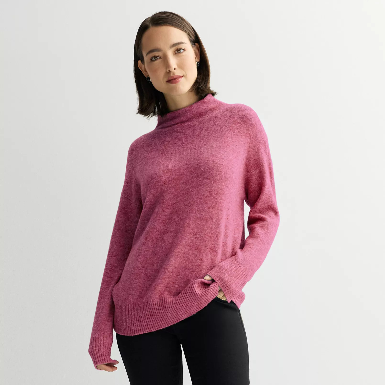 Women's Nine West Soft Funnel Neck Relaxed Sweater | Kohl's