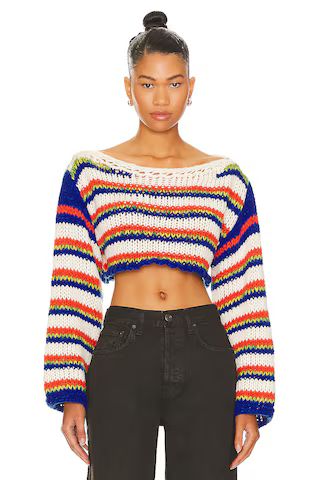 MORE TO COME Stefanie Crop Sweater in White Multi from Revolve.com | Revolve Clothing (Global)