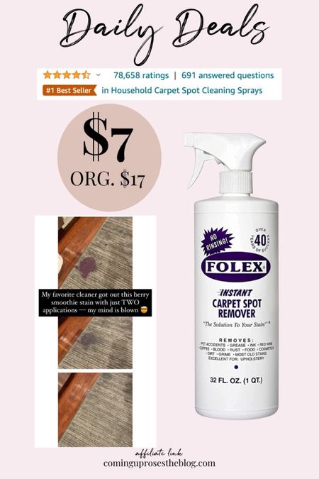 Amazon find! 

Stain remover on sale // under $10 stain treatment // stain removing spray // Amazon home find // family essentials 

#LTKFamily #LTKKids #LTKHome