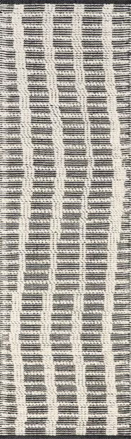 Ivory Parker Check Textured 2' x 8' Area Rug | Rugs USA