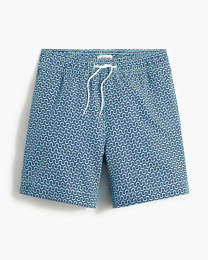 Boys' blue geometric swim trunk | J.Crew Factory