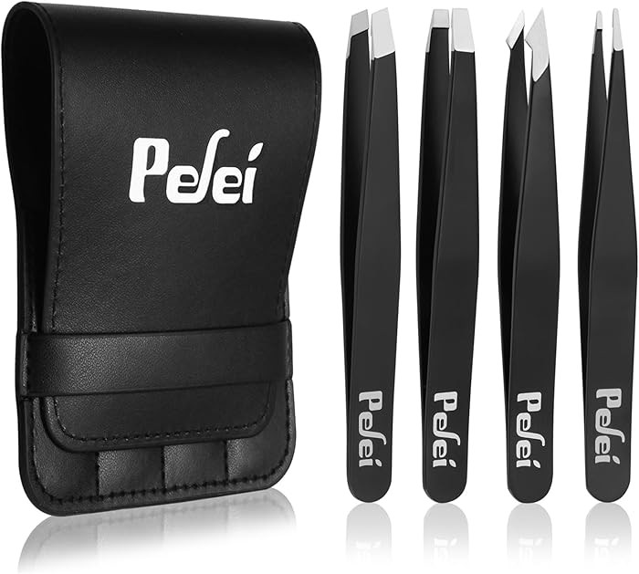 Pefei Tweezers Set - Professional Stainless Steel Tweezers for Eyebrows - Great Precision for Fac... | Amazon (US)