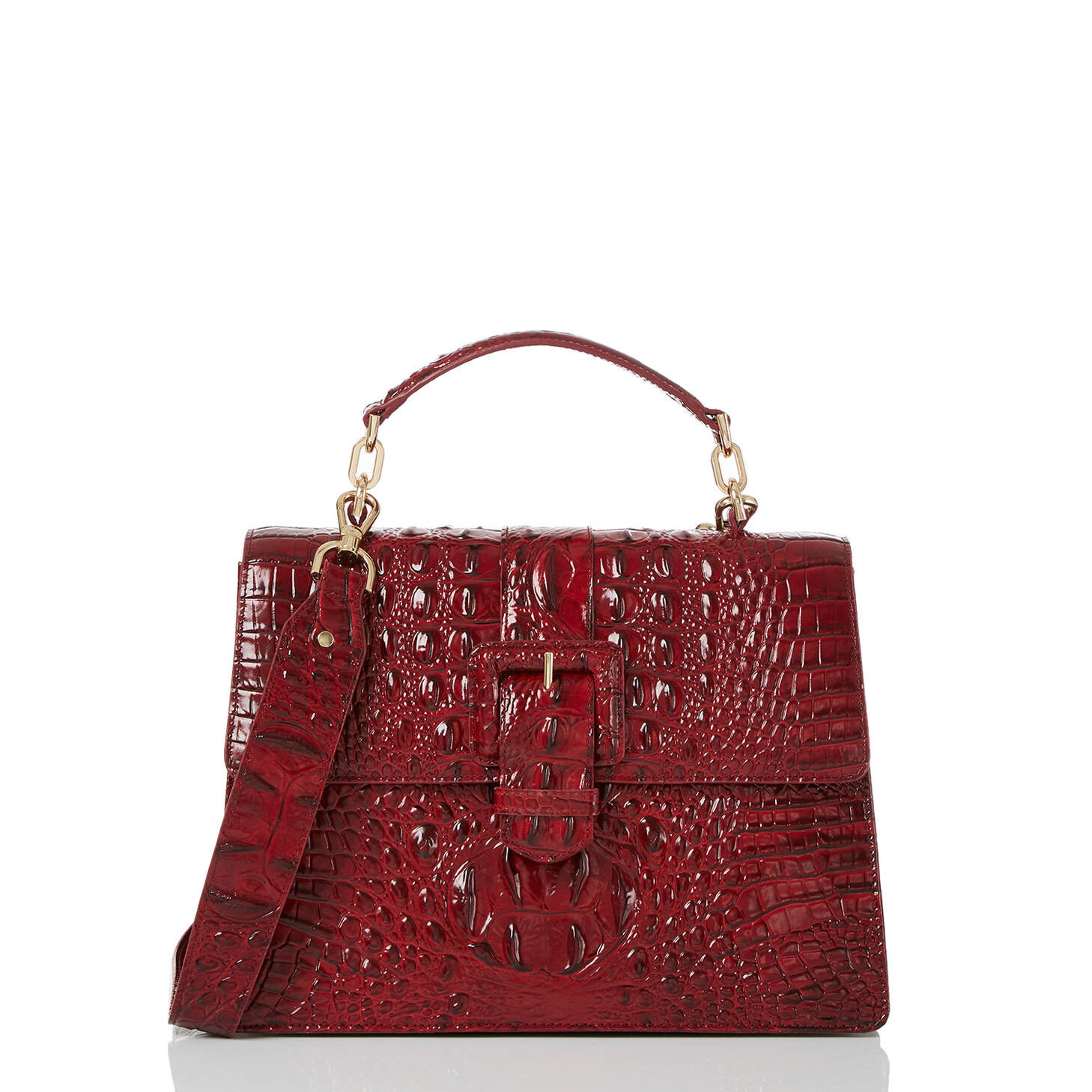 Hallie Leather Satchel | Vintage Red | BRAHMIN | Brahmin