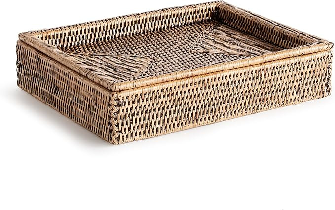 Napa Home & Garden Burma Rattan Lidded Letter Box Brown | Amazon (US)