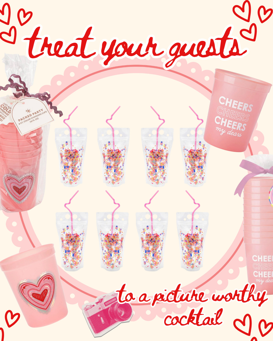 STOP it with these adorable cups and drink bags!! 

@packedparty 

 #LTKValentine #LTKSaleAlert