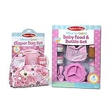 Melissa & Doug Doll Feeding and Changing Accessories - Bib, Bag, Diaper, Wipes, Utensils, Bottles | Amazon (US)