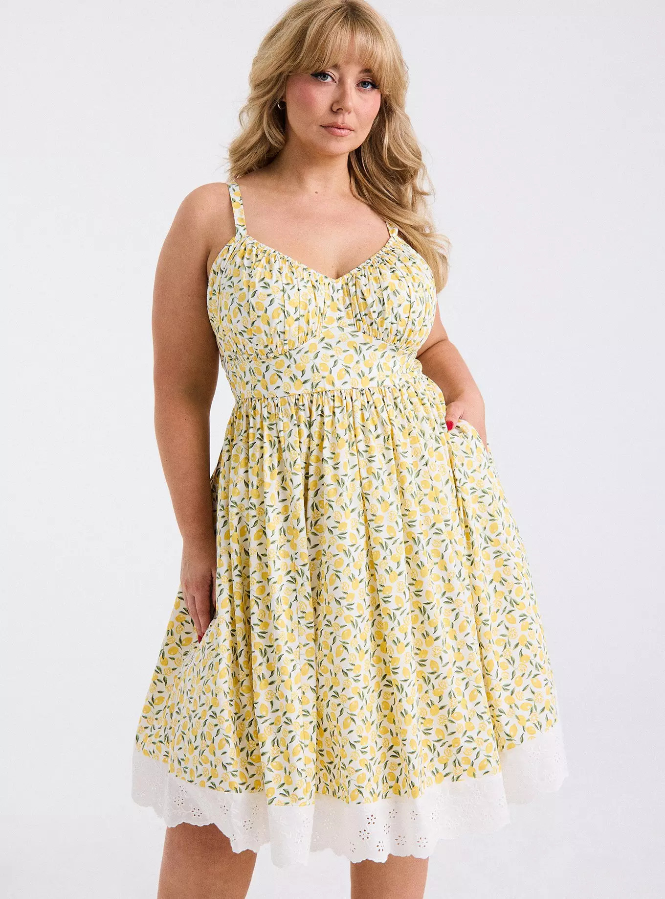 Retro Chic Pleated Bust Midi Dress | Torrid (US & Canada)