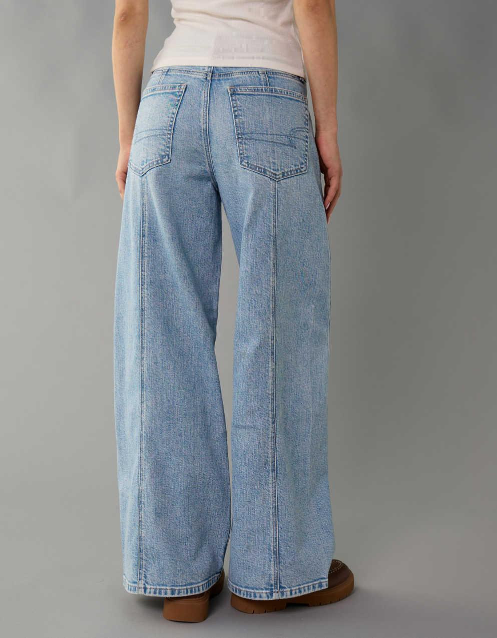 AE Dreamy Drape Low-Rise Ultra Wide-Leg Jean | American Eagle UK