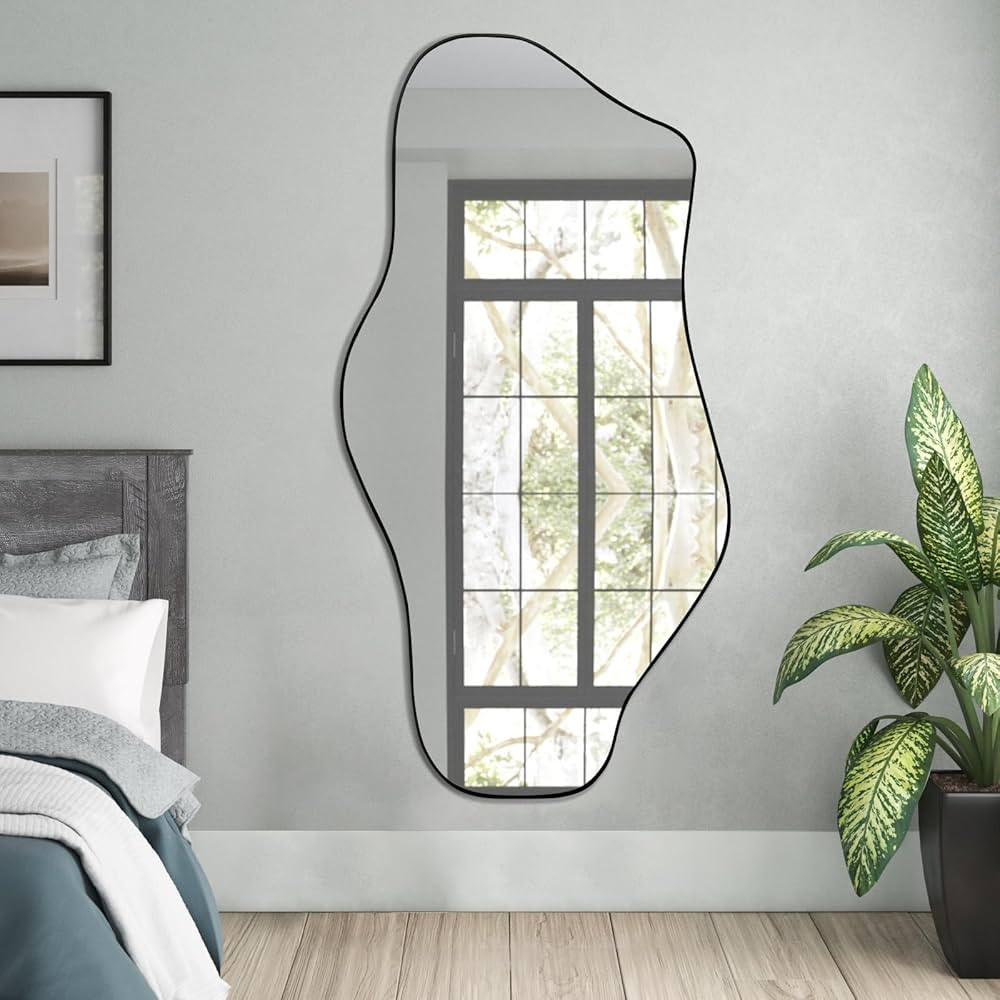 Large Irregular Mirror, Asymmetrical Wall Mirror, Unique Shaped Mirror, Modern Oblong Mirrors for... | Amazon (US)