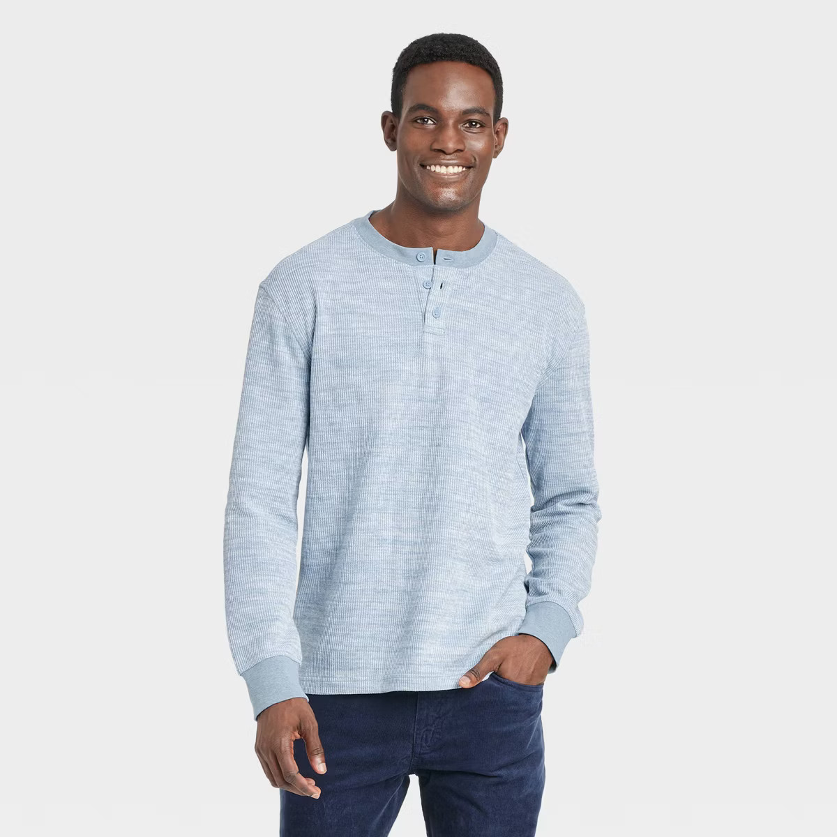 Men's Long Sleeve Textured Henley T-Shirt - Goodfellow & Co™ | Target