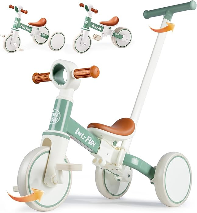 LOL-FUN 5 in 1 Toddler Tricycles for 1-3 Year Olds Boys Girls Toy, Baby Balance Bike 1 Year Old K... | Amazon (US)