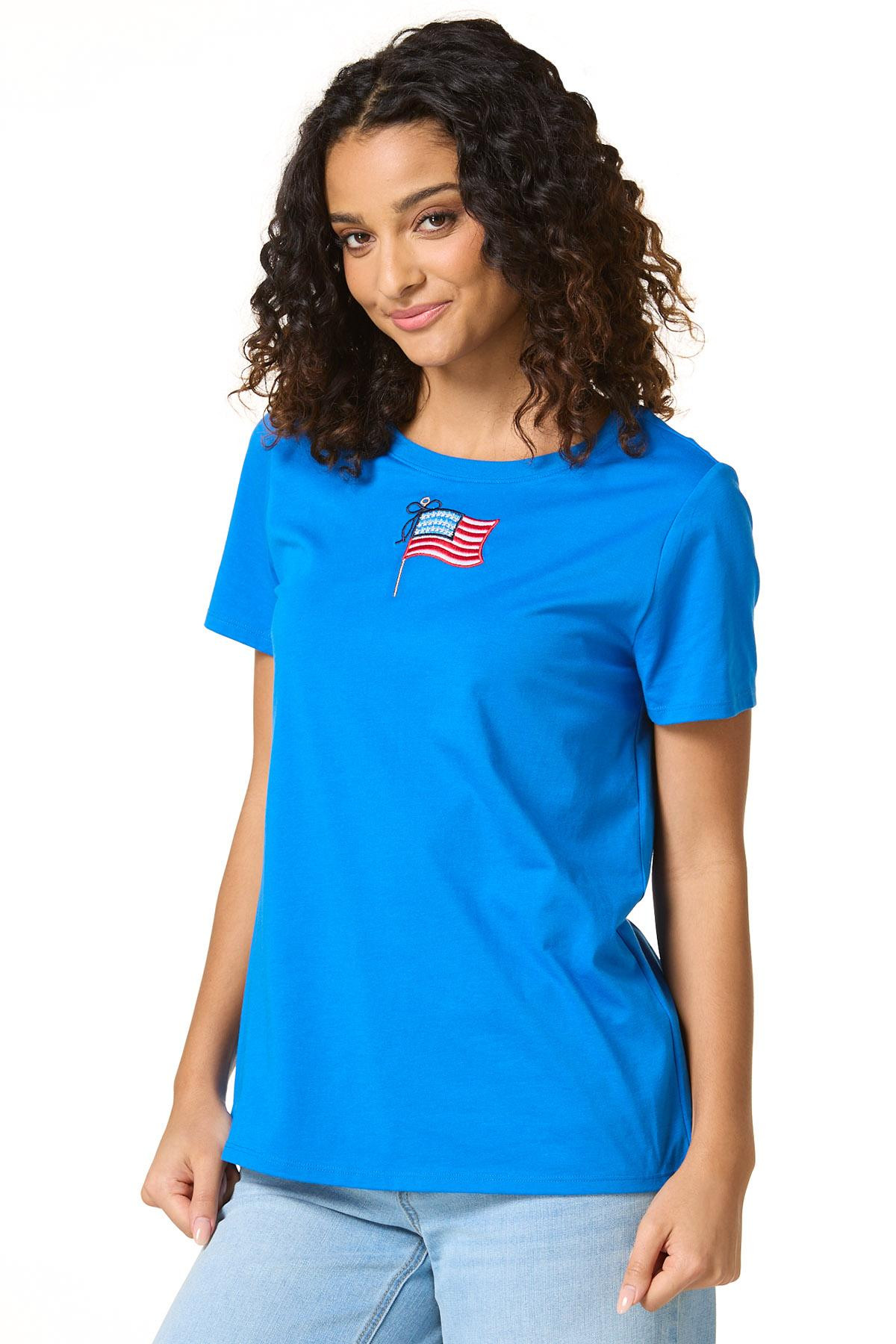 Embroidered Flag Tee | Cato Fashions