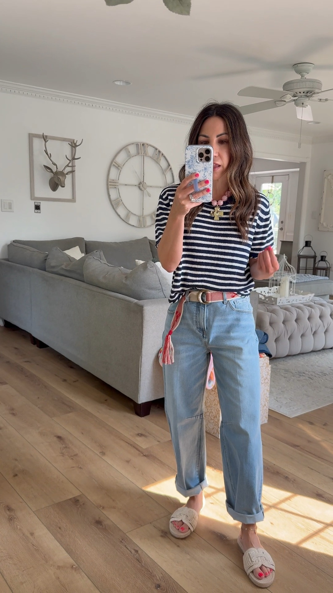 Social Threads code FINAL50. Small top. 25 barrel jeans. Sandals TTS.

#LTKSaleAlert #LTKOver40 #LTKPetite
