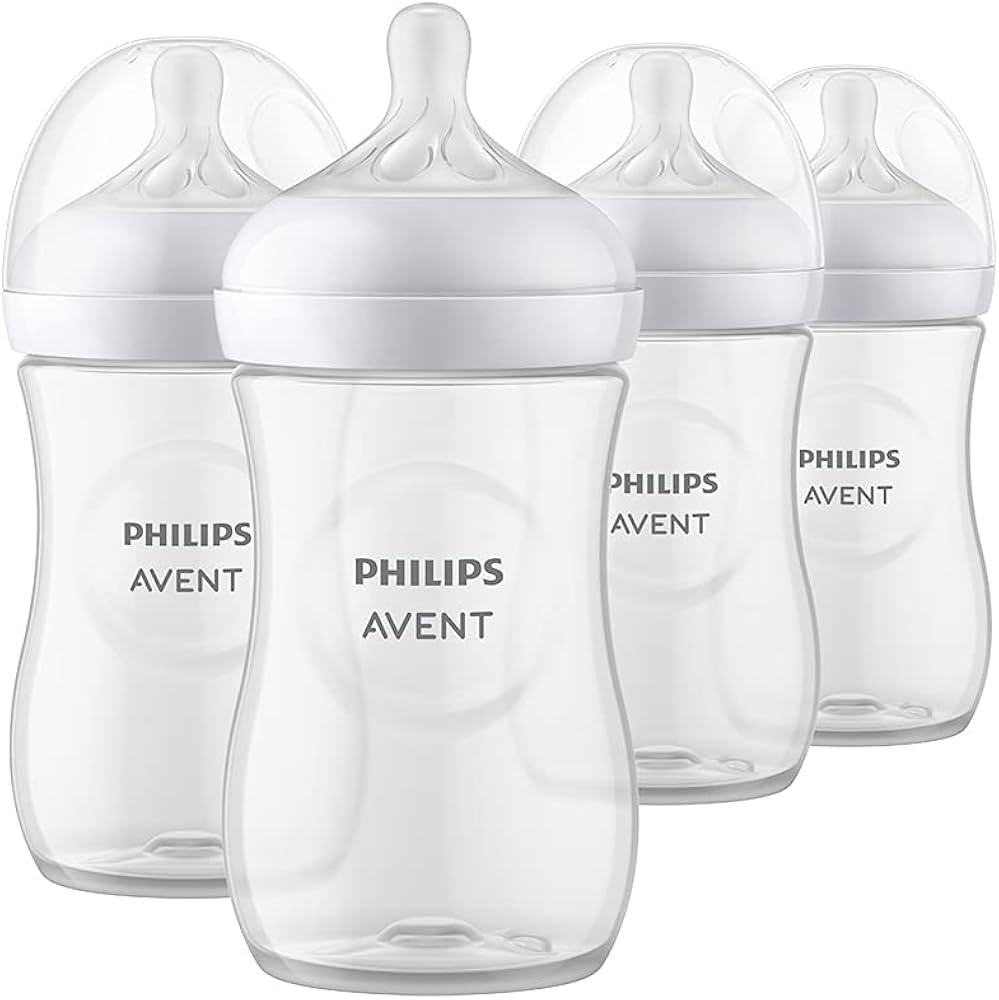 Philips Avent Natural Baby Bottle with Natural Response Nipple, Clear, 9oz, 4pk, SCY903/04 | Amazon (US)