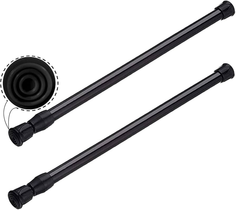 2pcs Black Tension Rod 12 to 20 Inch Expandable Spring Rods,No Drilling Rustproof Spring Small Te... | Amazon (US)