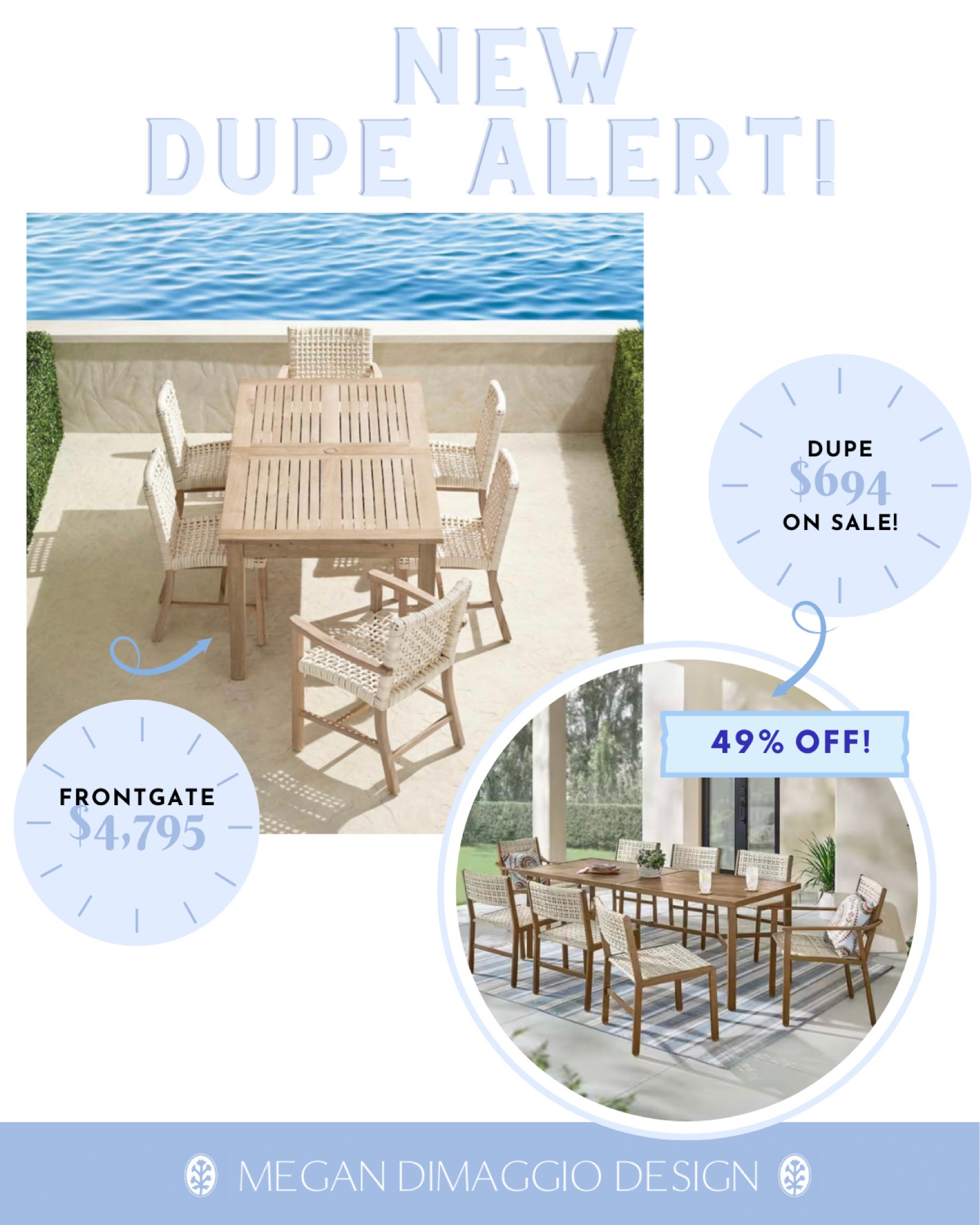 And wow!! This new dupe for Frontgates Isola dining collection is now 49% OFF!! 🤯 Not exactly the same but definitely the look for less! 💃🏼

Snag this dupe 9 pc set now for just $694 compared to Frontgates 7 pc set for $4,795!

#LTKhome #LTKsalealert #LTKSeasonal