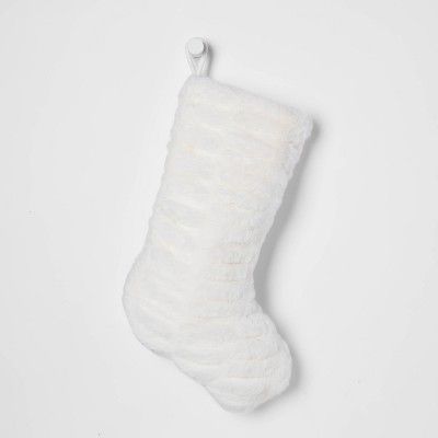 20" x 8" Rouch Faux Fur Stocking Cream - Threshold™ | Target