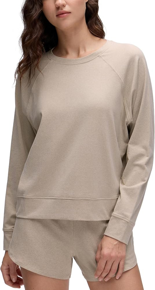 CRZ YOGA Cloud Jersey Pullover Sweatshirt for Women Long Sleeve Soft Casual Crewneck Tops Basic W... | Amazon (US)