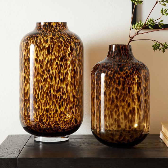 Mari Glass Vases - Tortoise | West Elm (US)