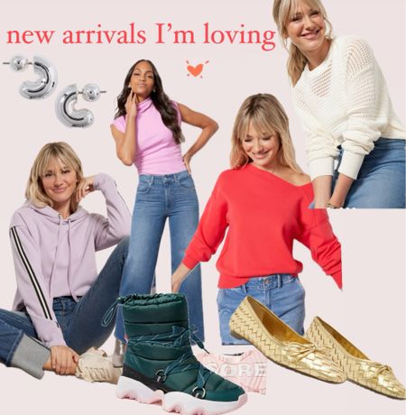 New arrivals, pop of color, Sorel boots, hoodie, sweatshirts, silver huggies, travel, winter color

#LTKover40 #LTKstyletip