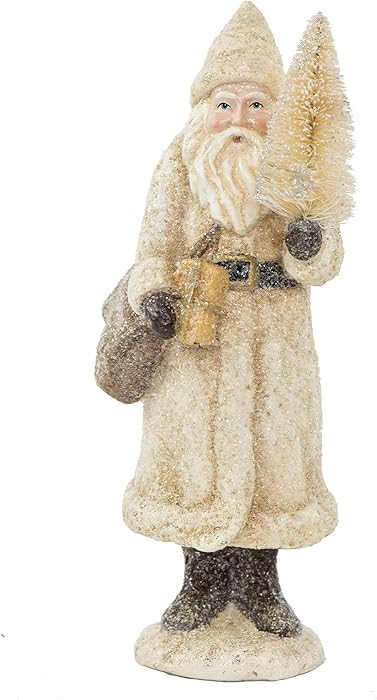 RAZ Imports Glittered Resin Santa Figure (White) | Amazon (US)