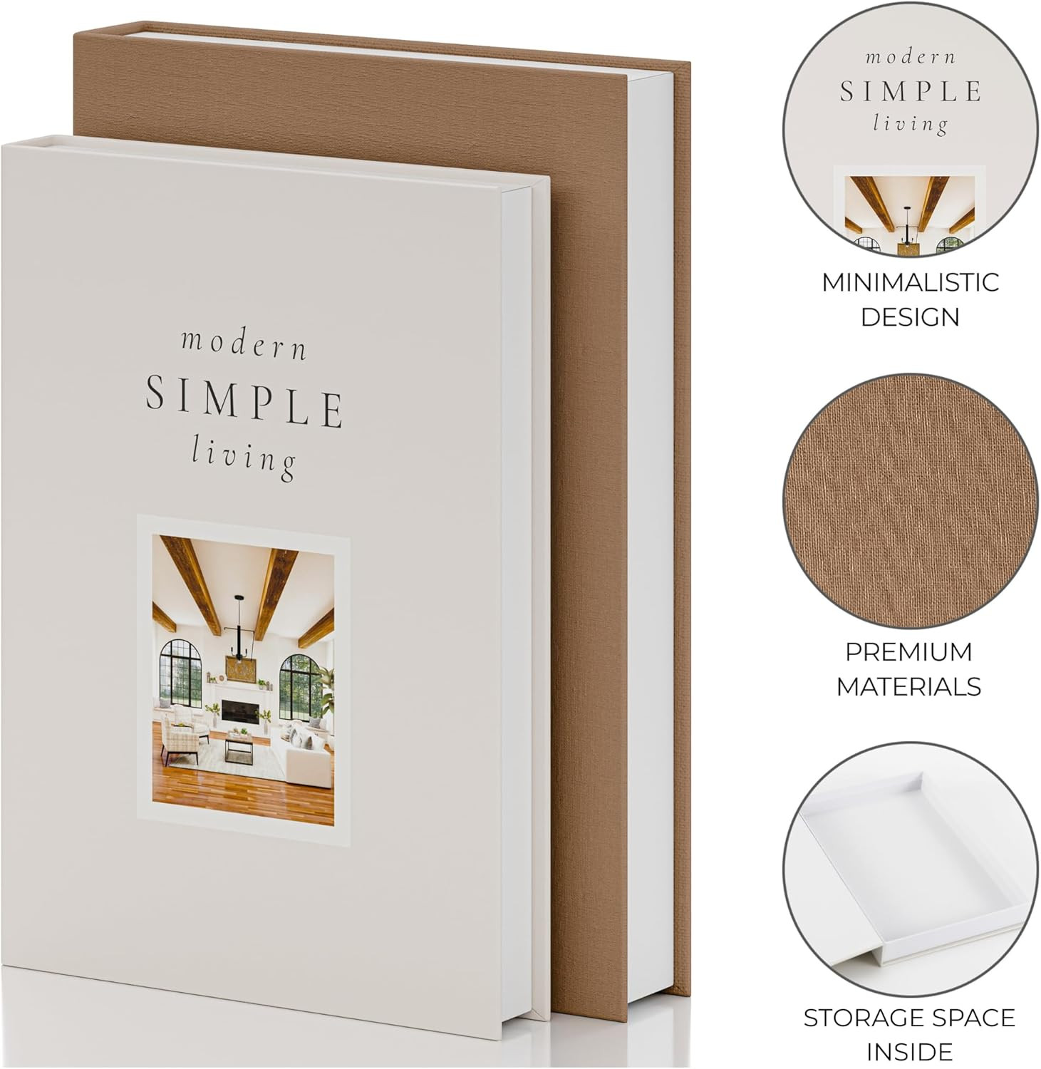 Beautiful Decorative Books - Set of 2 Boxes Enhance Your Coffee Table, Bookshelf or Mantel Shelf ... | Amazon (US)