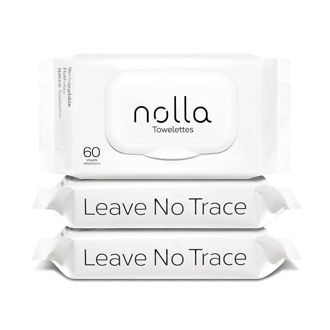 Nolla Flushable Wipes - 100% Plant-Based and Biodegradable - Soft, Unscented + Soothing Aloe and ... | Amazon (US)