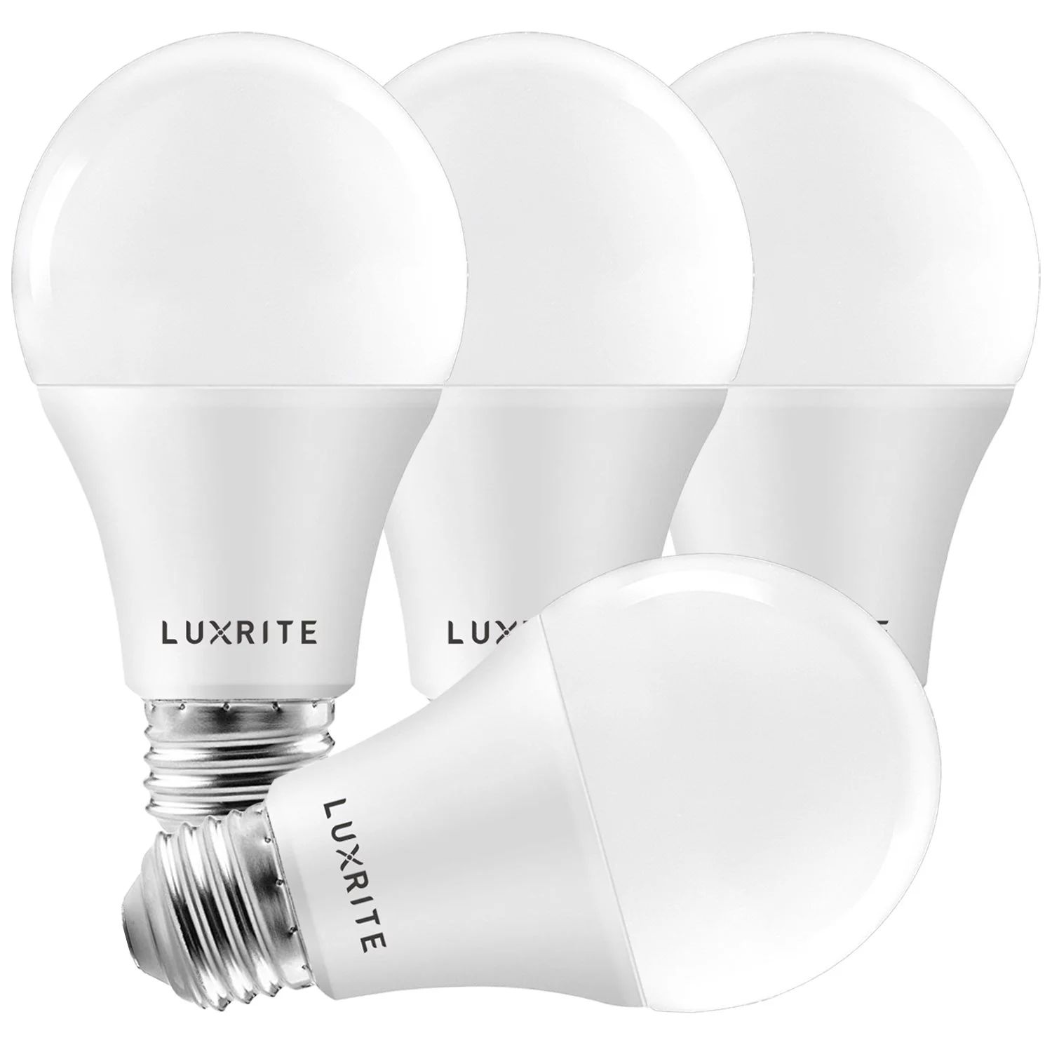 Luxrite A19 LED Light Bulb, Dimmable, 3500K Natural White, 1600 Lumens, Enclosed Fixture Rated, 1... | Walmart (US)
