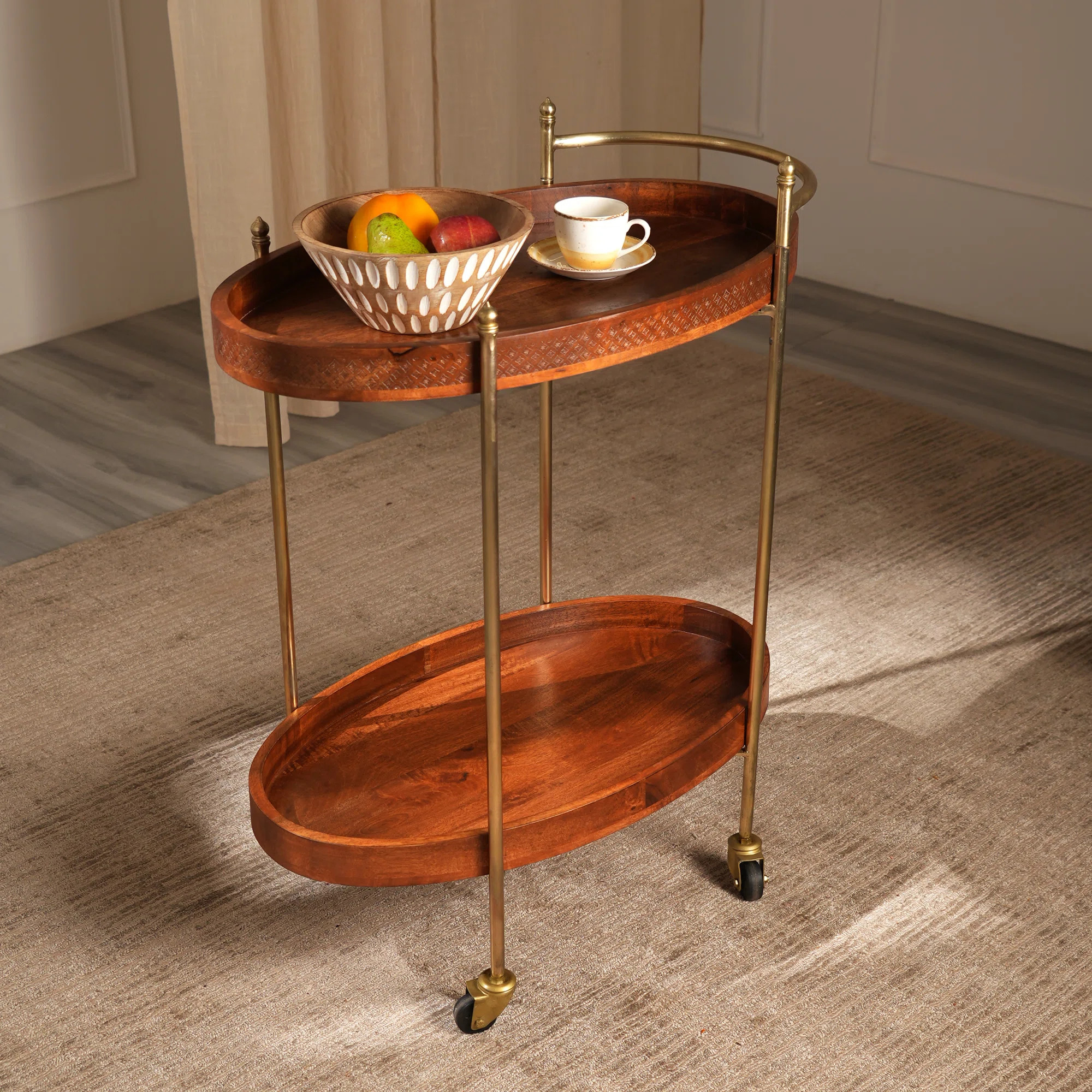 Zayonna Wood & Metal Bar Cart | Wayfair North America