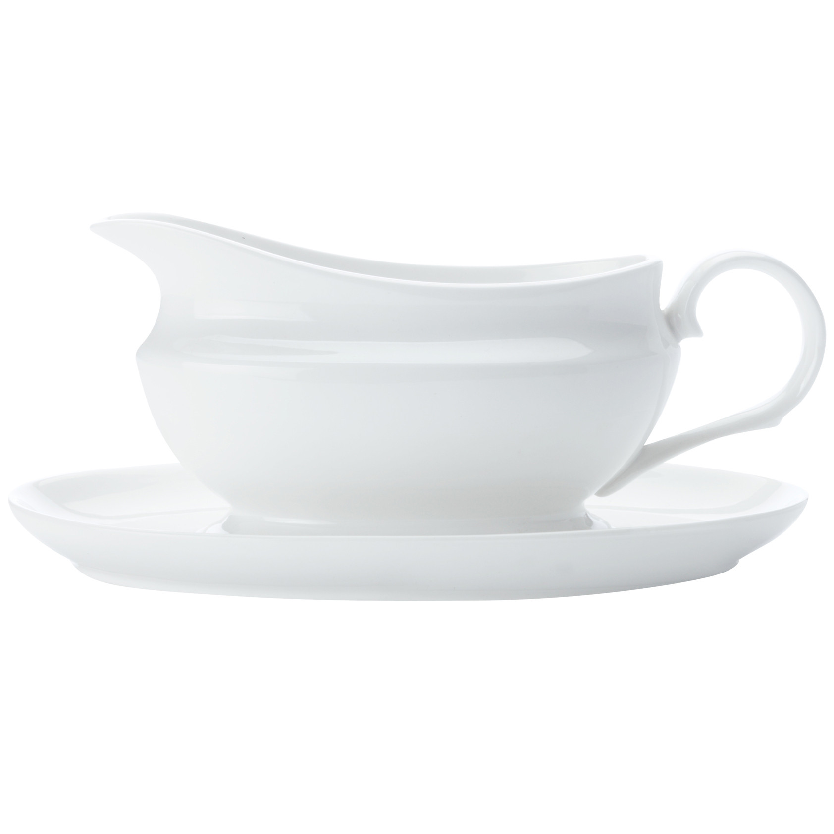 2 Piece White Basics 550ml Gravy Boat & Saucer Set | Temple & Webster AU