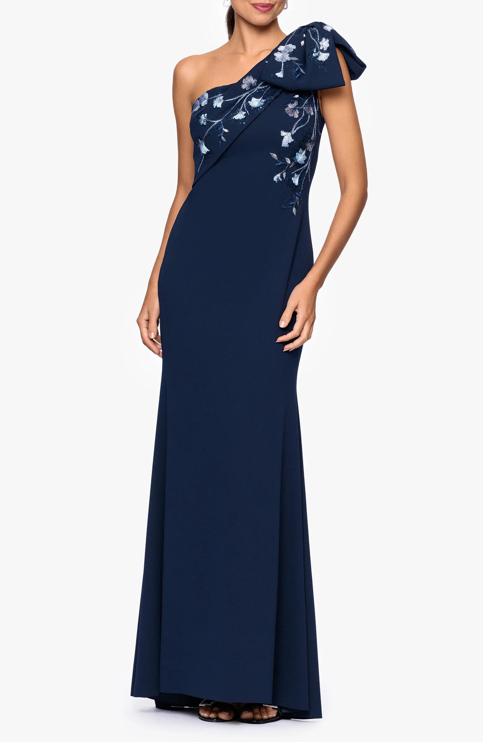 One-Shoulder Crepe Gown | Nordstrom