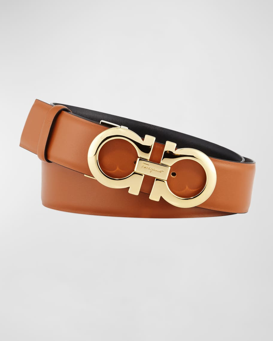 Ferragamo Gancini-Buckle Reversible Leather Belt | Neiman Marcus