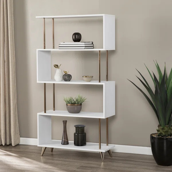 Sutherland 60.5'' H x 31.5'' W Iron Geometric Bookcase | Wayfair North America