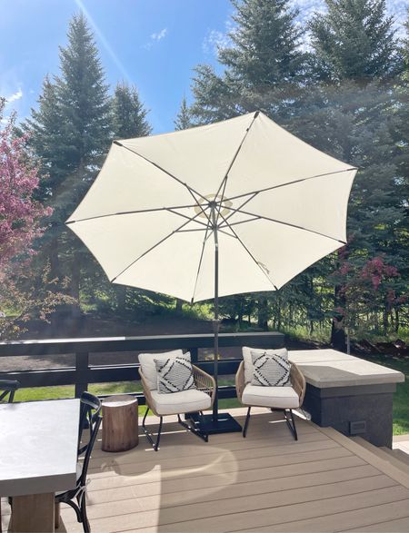 OUTDOOR \ newwwww huge 11’ umbrella and base from Amazon! Under $100!!!👌🏻

Patio
Home decor
Chairs Target 

#LTKHome #LTKFindsUnder100 #LTKSeasonal