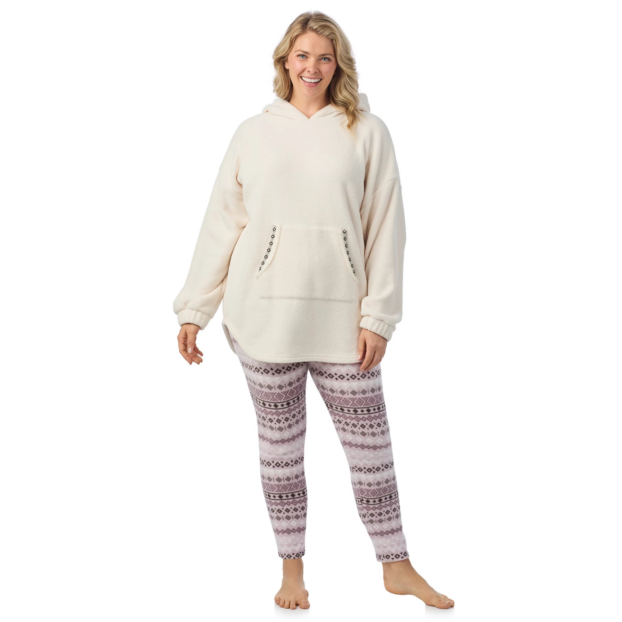 Plus Size Cuddl Duds® Fleece Hooded Pajama Tunic & Pajama Leggings Set | Kohl's