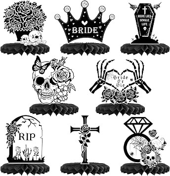 Bride or Die Bachelorette Party Decorations - Gothic Honeycomb Centerpieces Till Death Do Us Part... | Amazon (US)