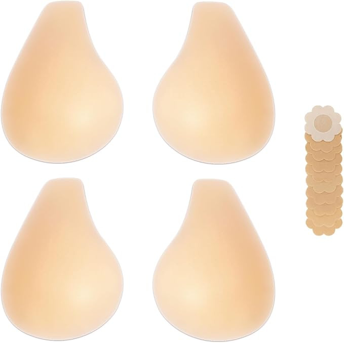 Nipple Covers Sticky Push up Bra Added Lift Seamless Ultra-Thin Pasties Women Adhesive Bras | Amazon (US)