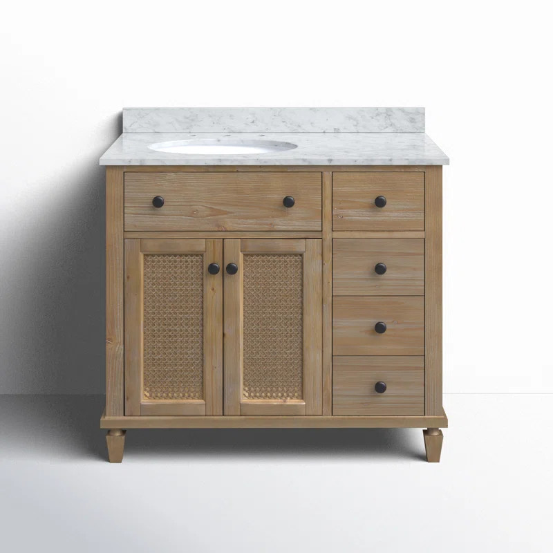 Berkely 36'' Single Bathroom Vanity with Carrara Marble Top | Wayfair North America