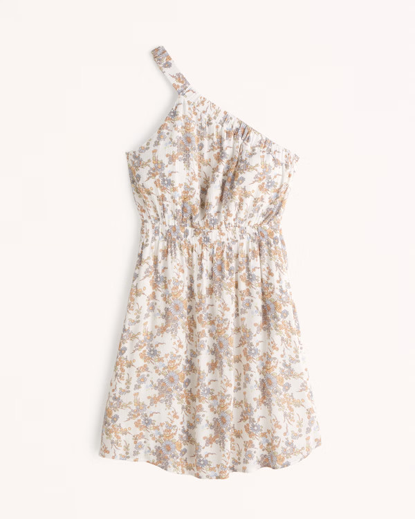 Women's Asymmetrical Scrunchie Strap Mini Dress | Women's New Arrivals | Abercrombie.com | Abercrombie & Fitch (US)