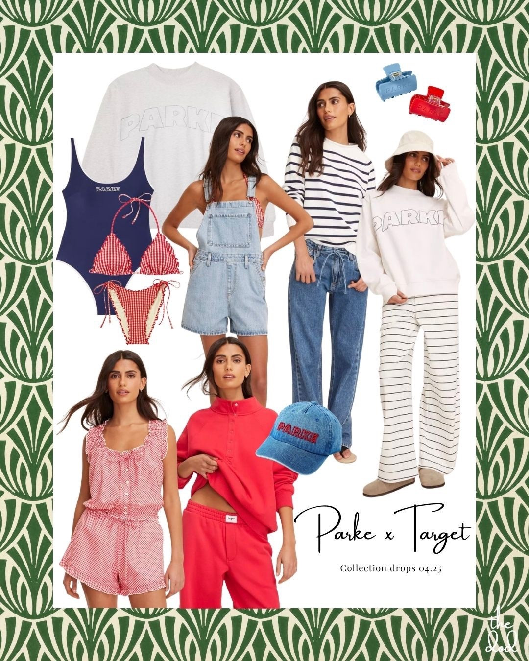 Parke x Target collab drops Friday 4.25!!

Swimsuits, accessories, 4th of july, summer outfits, gingham, lounge sets, signature mock neck, drawstring jeans 

#LTKSeasonal #LTKSwim #LTKBeauty