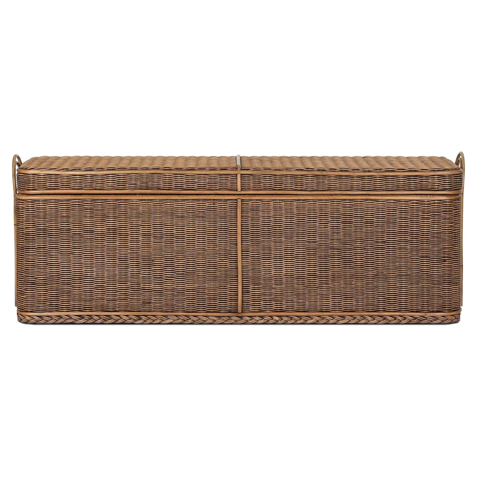 Rowina Coastal Beach Natural Woven Rattan Trunk | Kathy Kuo Home