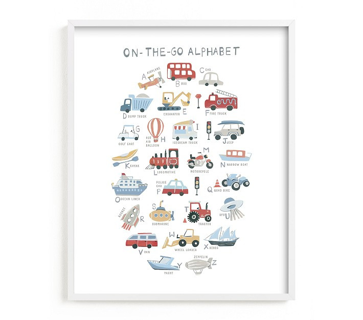 Minted® Transportation Alphabet Wall Art by Teju Reval | Pottery Barn Kids