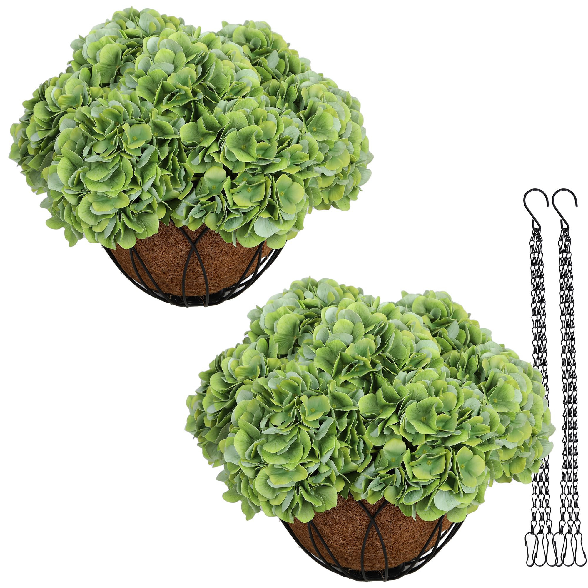 bellacat Real Touch Faux Hydrangea Flowers with 11" Hanging Basket, Fake Hanging Hydrangea Flower... | Amazon (US)